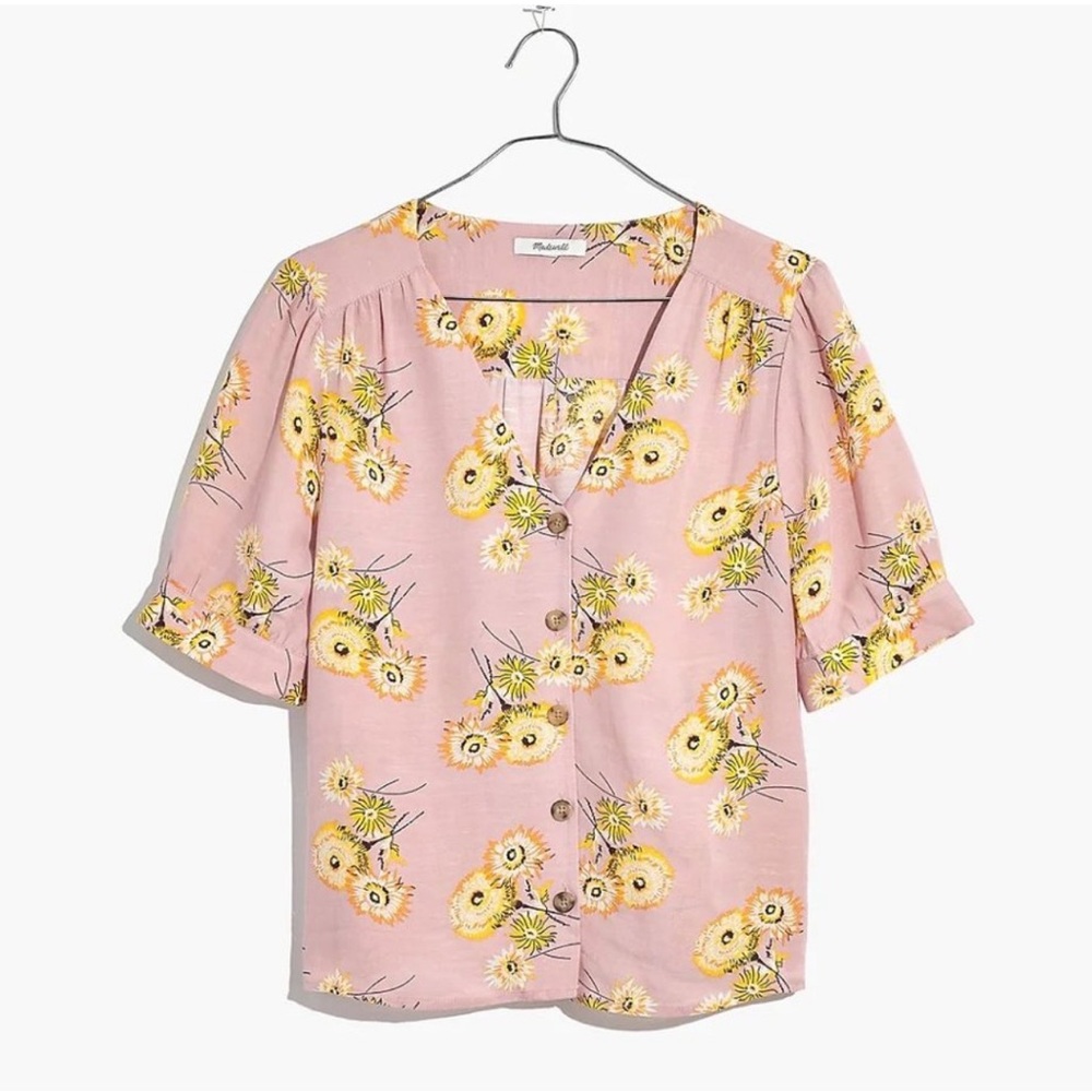 Madewell Pink Floral Button-Down Shirt